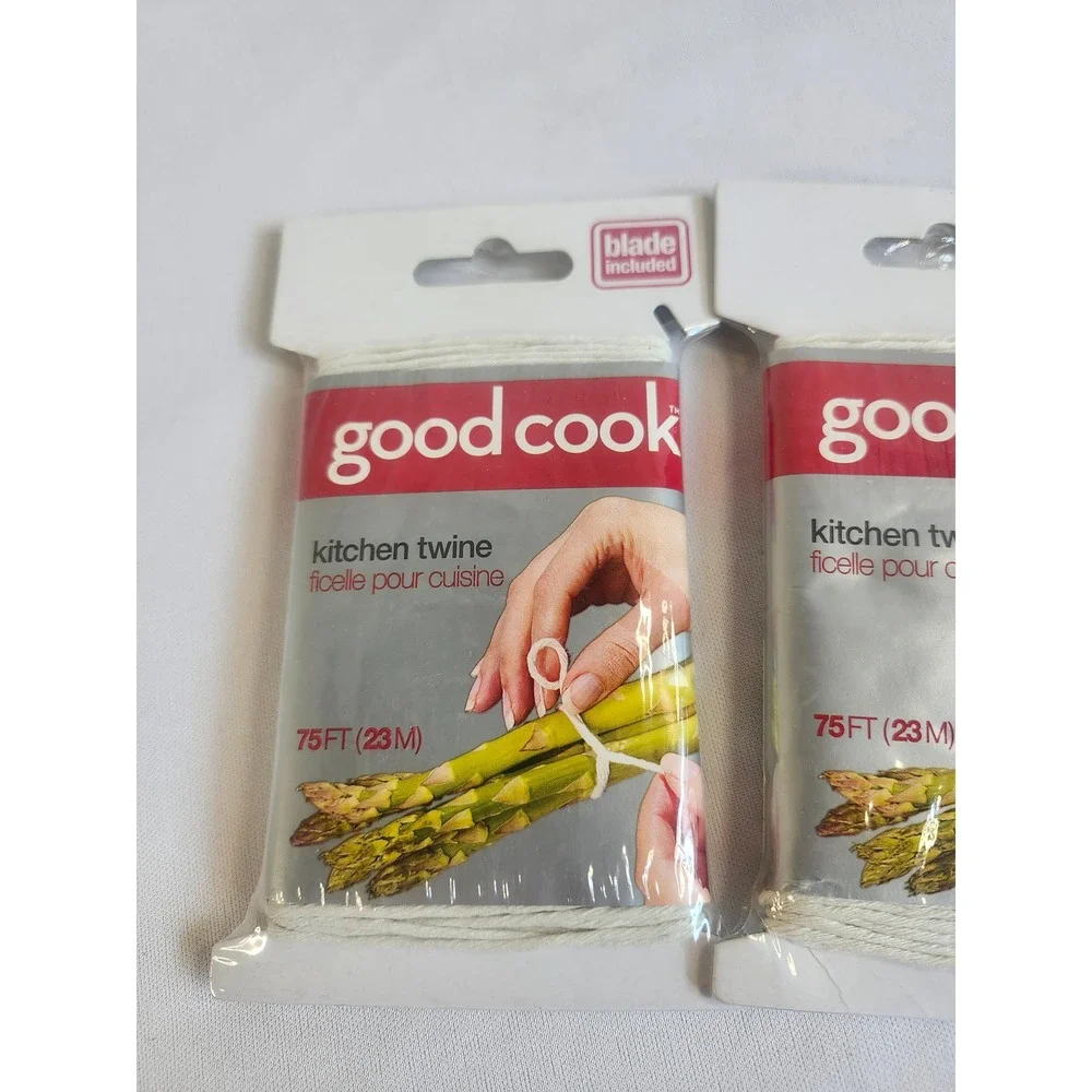 Good Cook Kitchen Twine 75ft Pack of 2 Cotton Cooking String with Blade 25988